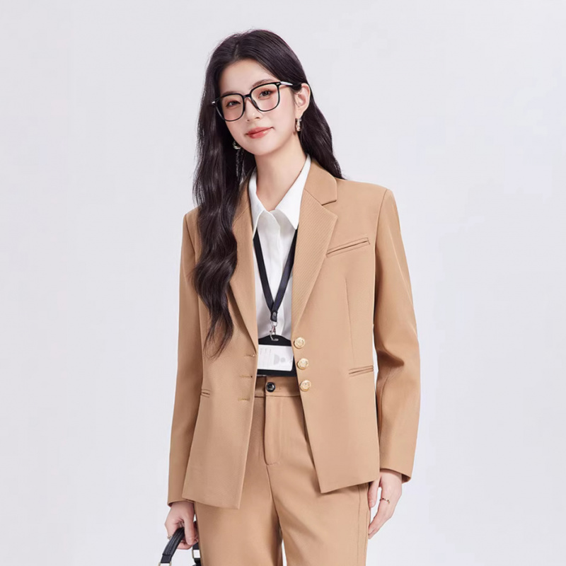 Women Formal Wear For Interview - Ensemble de costume kaki pour femme,