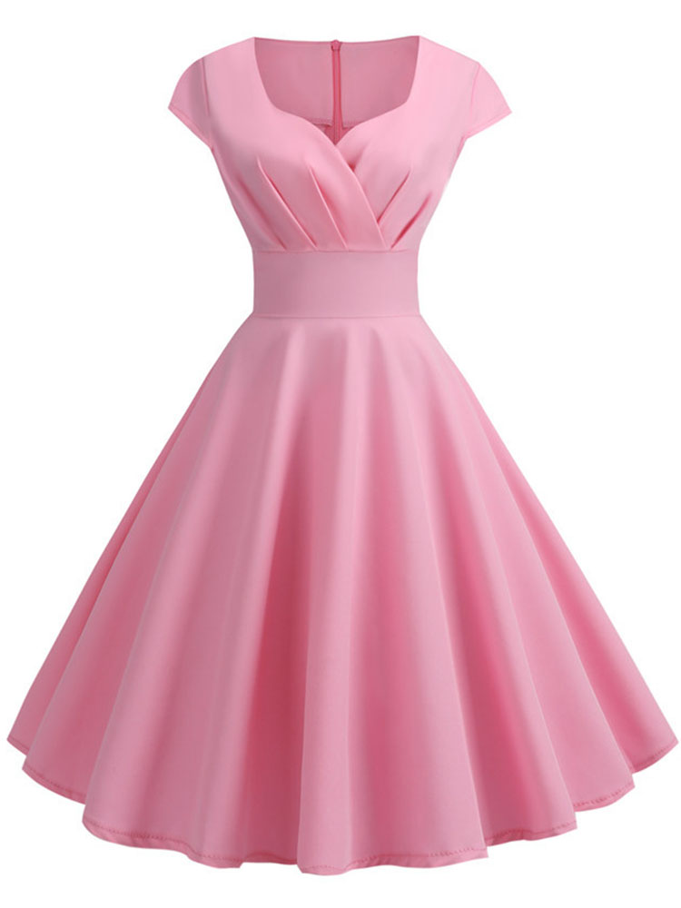 Women Formal Wear Zara - Robe d'été rose pour femmes, col