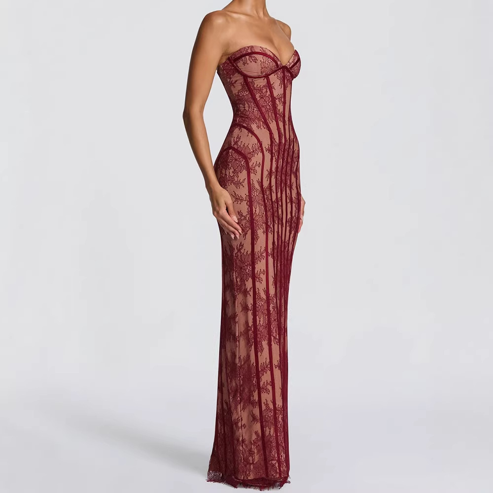 Women Formal Wear For Summer - Robe longue moulante sans bretelles pour