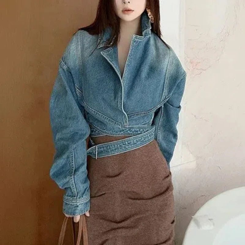 Veste en jean rétro délavé ble - Unique Women'S Formal Wear avis et prix