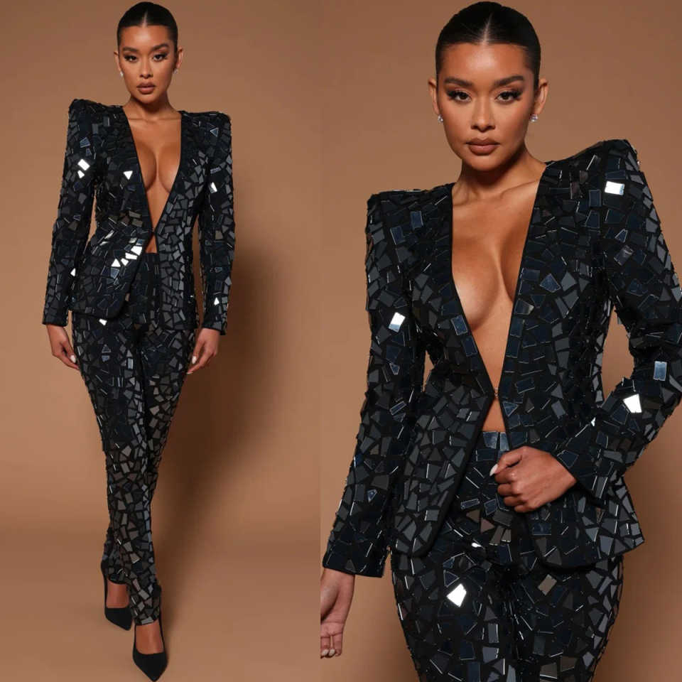 Pantalon de styliste à gros di - Women Formal Wear Designers avis et prix